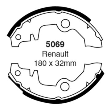 EBC Brakes Brake Shoes (Rear, 5069)