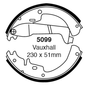 EBC Brakes Brake Shoes (Rear, 5099)