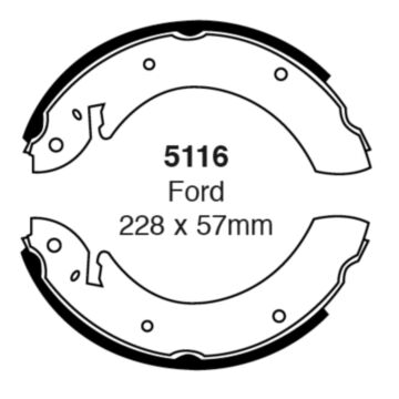 EBC Brakes Brake Shoes (Rear, 5116)