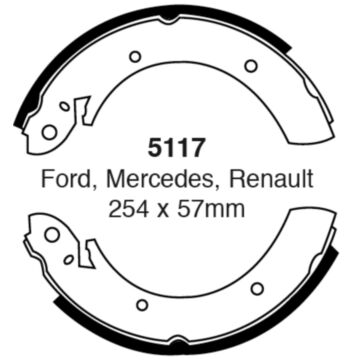 EBC Brakes Brake Shoes (Rear, 5117)
