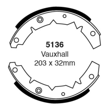 EBC Brakes Brake Shoes (Front, 5136)