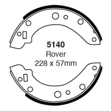 EBC Brakes Brake Shoes (Rear, 5140)