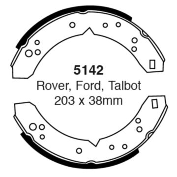 EBC Brakes Brake Shoes (Rear, 5142)