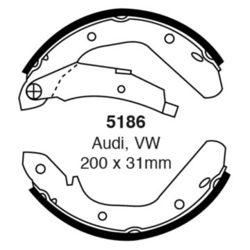 EBC Brakes Brake Shoes (Rear, 5186)