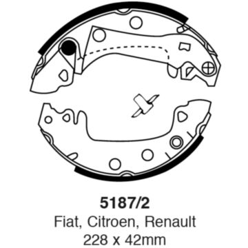 EBC Brakes Brake Shoes (Rear, 5187/2)