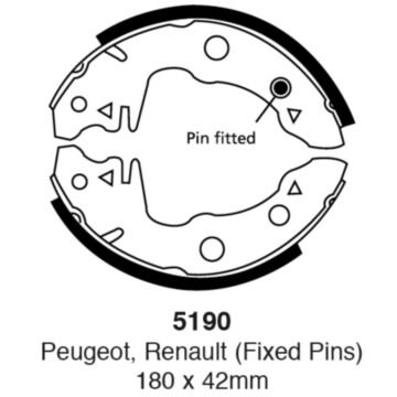 EBC Brakes Brake Shoes (Rear, 5190)