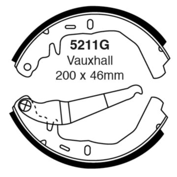 EBC Brakes Brake Shoes (Rear, 5211G)