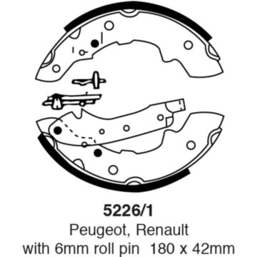EBC Brakes Brake Shoes (Rear, 5226/1)