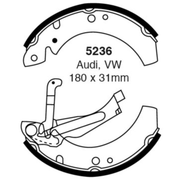 EBC Brakes Brake Shoes (Rear, 5236)