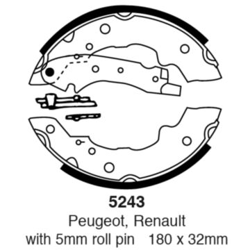 EBC Brakes Brake Shoes (Rear, 5243)