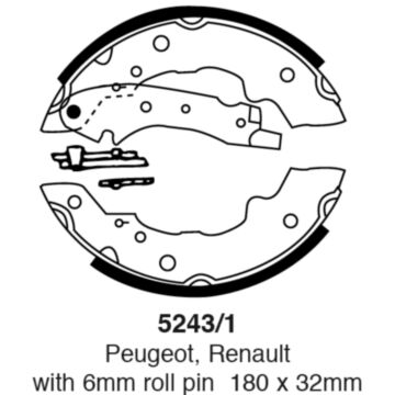 EBC Brakes Brake Shoes (Rear, 5243/1)