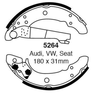 EBC Brakes Brake Shoes (Rear, 5264)