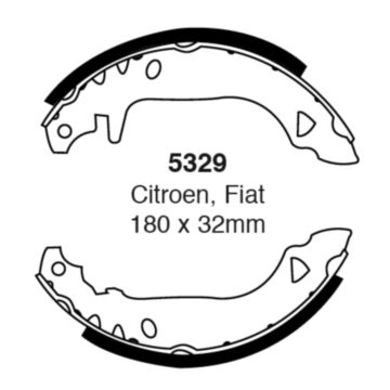 EBC Brakes Brake Shoes (Rear, 5329)