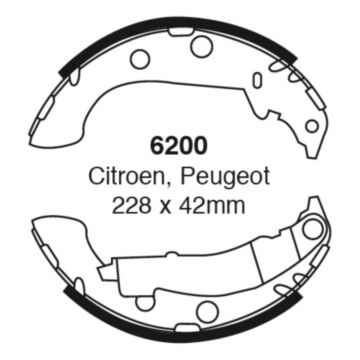 EBC Brakes Brake Shoes (Rear, 6200)