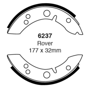 EBC Brakes Brake Shoes (Rear, 6237)