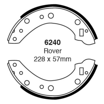 EBC Brakes Brake Shoes (Rear, 6240)