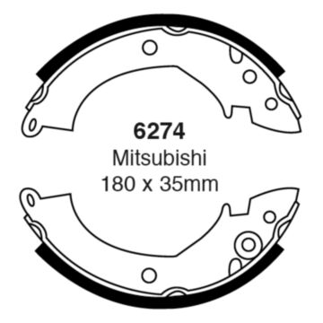 EBC Brakes Brake Shoes (Rear, 6274)