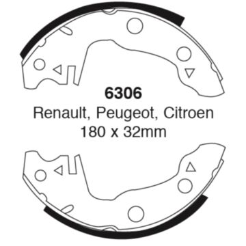EBC Brakes Brake Shoes (Rear, 6306)