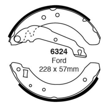 EBC Brakes Brake Shoes (Rear, 6324)