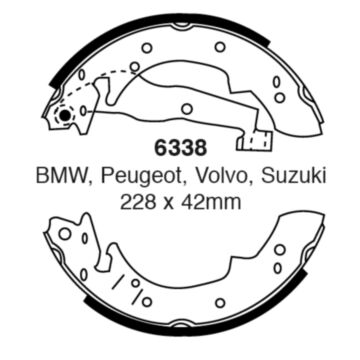 EBC Brakes Brake Shoes (Rear, 6338)