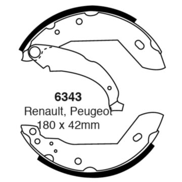 EBC Brakes Brake Shoes (Rear, 6343)