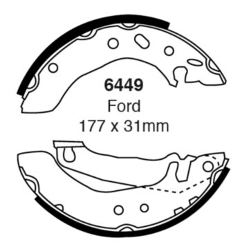 EBC Brakes Brake Shoes (Rear, 6449)