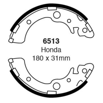 EBC Brakes Brake Shoes (Rear, 6513)