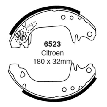 EBC Brakes Brake Shoes (Rear, 6523)