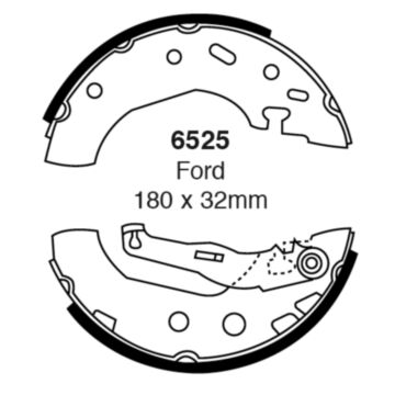 EBC Brakes Brake Shoes (Rear, 6525)