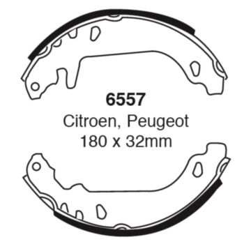EBC Brakes Brake Shoes (Rear, 6557)