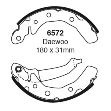 EBC Brakes Brake Shoes (Rear, 6572)