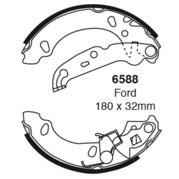 EBC Brakes Brake Shoes (Rear, 6588)