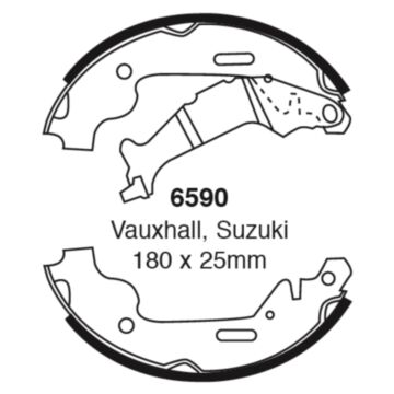 EBC Brakes Brake Shoes (Rear, 6590)