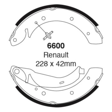 EBC Brakes Brake Shoes (Rear, 6600)