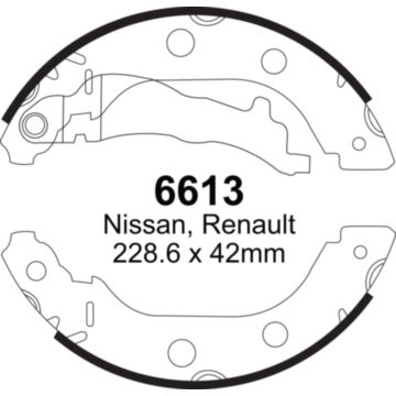 EBC Brakes Brake Shoes (Rear, 6613)