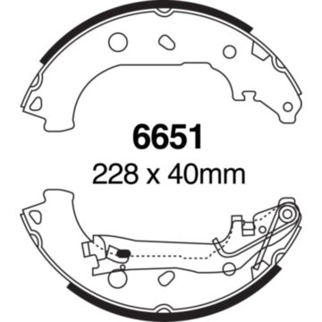 EBC Brakes Brake Shoes (Rear, 6651)