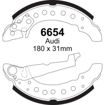 EBC Brakes Brake Shoes (Rear, 6654)