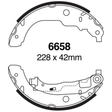 EBC Brakes Brake Shoes (Rear, 6658)