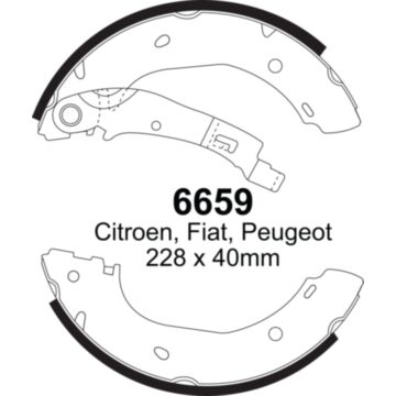 EBC Brakes Brake Shoes (Rear, 6659)