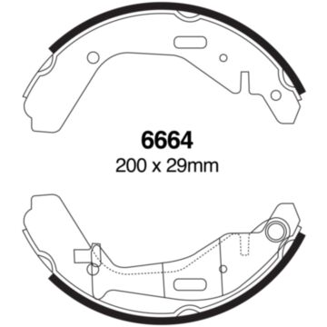 EBC Brakes Brake Shoes (Rear, 6664)