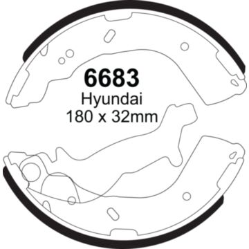 EBC Brakes Brake Shoes (Rear, 6683)