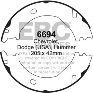 EBC Brakes Brake Shoes (Rear, 6694)