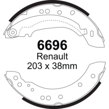 EBC Brakes Brake Shoes (Rear, 6696)