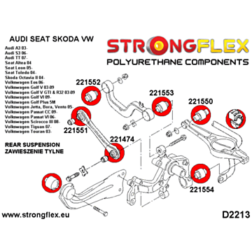 Strongflex Rear suspension bush kit SPORT (226168A)
